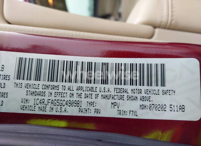 Photo 9 of 2016 Jeep Grand CHEROKEE LAREDO (VIN 1C4RJFAG5GC490981)