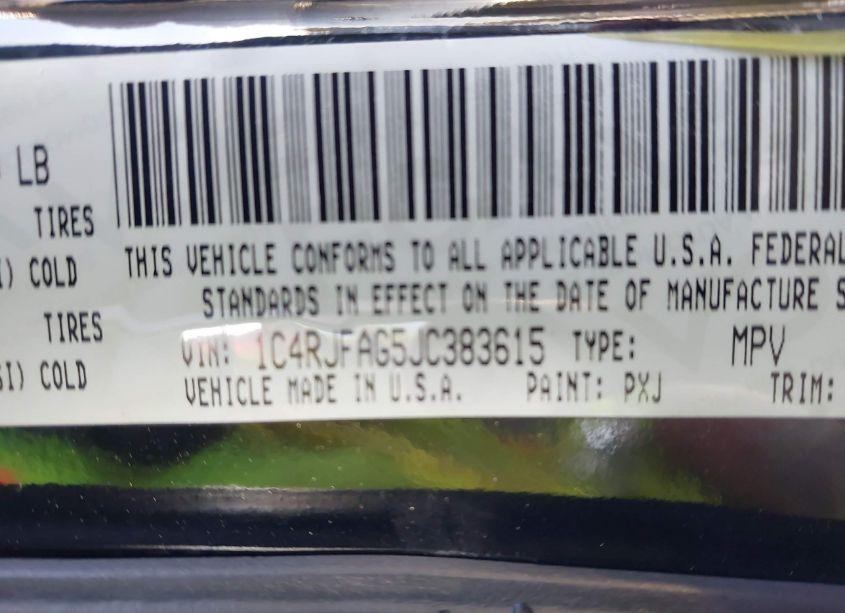 Photo 9 of 2018 Jeep Grand CHEROKEE UPLAND 4X4 (VIN 1C4RJFAG5JC383615)