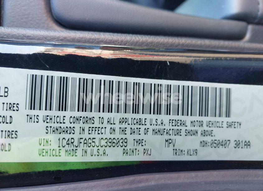 Photo 9 of 2018 Jeep Grand CHEROKEE ALTITUDE 4X4 (VIN 1C4RJFAG5JC396039)