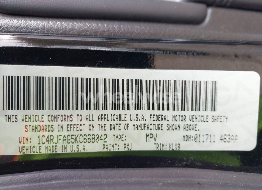 Photo 9 of 2019 Jeep Grand CHEROKEE ALTITUDE 4X4 (VIN 1C4RJFAG5KC668042)