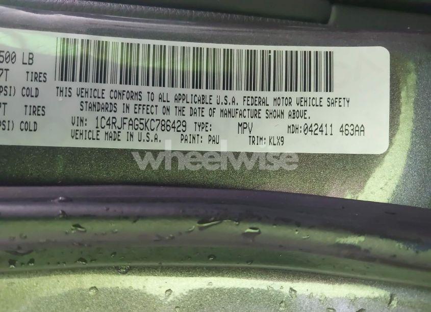 Photo 9 of 2019 Jeep Grand CHEROKEE ALTITUDE 4X4 (VIN 1C4RJFAG5KC786429)