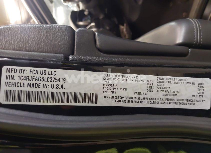 Photo 9 of 2020 Jeep Grand CHEROKEE LAREDO E 4X4 (VIN 1C4RJFAG5LC375419)