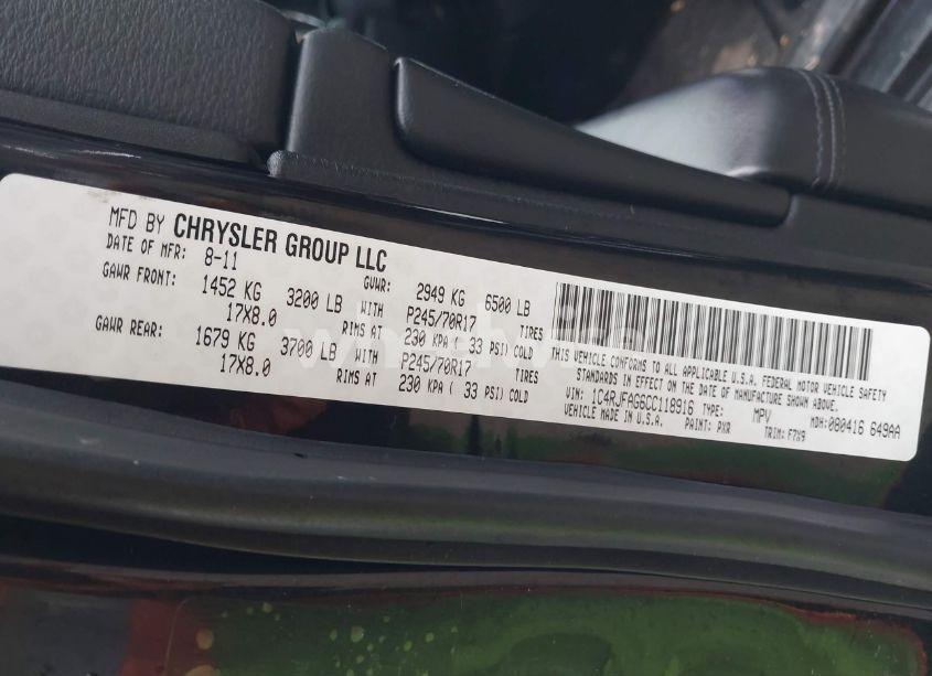 Photo 9 of 2012 Jeep Grand CHEROKEE LAREDO (VIN 1C4RJFAG6CC118916)