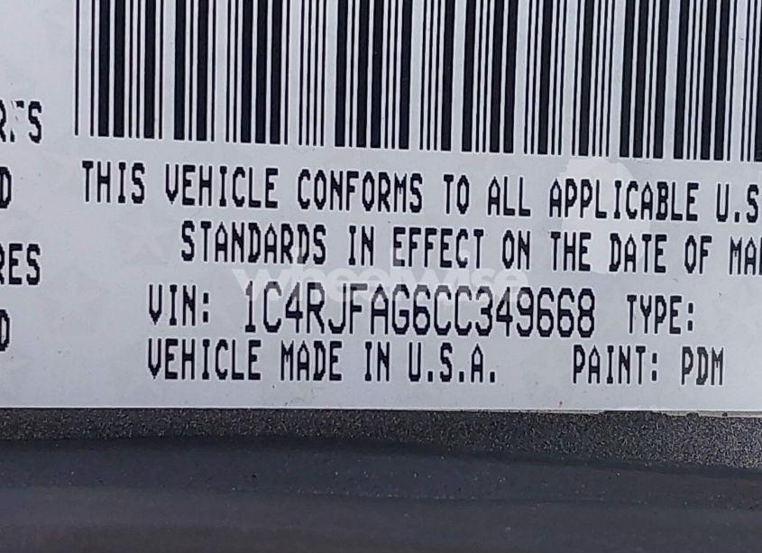 Photo 9 of 2012 Jeep Grand CHEROKEE LAREDO (VIN 1C4RJFAG6CC349668)