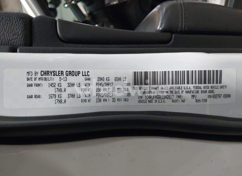 Photo 9 of 2014 Jeep Grand CHEROKEE LAREDO (VIN 1C4RJFAG6EC242817)