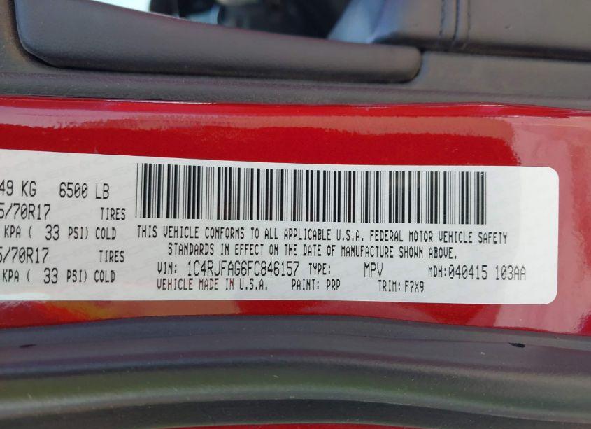 Photo 9 of 2015 Jeep Grand CHEROKEE LAREDO (VIN 1C4RJFAG6FC846157)