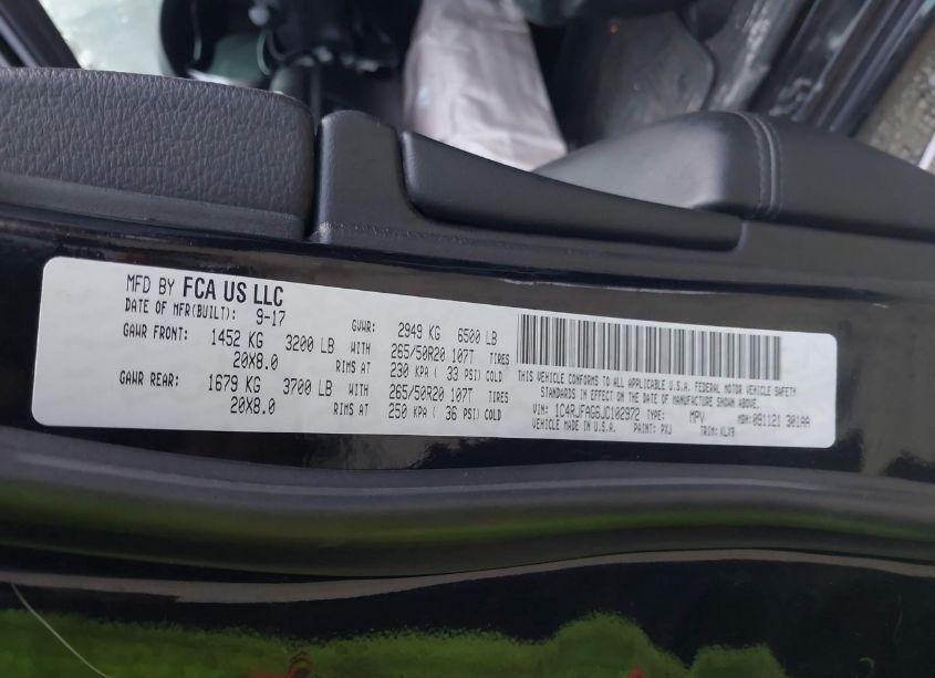 Photo 9 of 2018 Jeep Grand CHEROKEE ALTITUDE 4X4 (VIN 1C4RJFAG6JC102972)