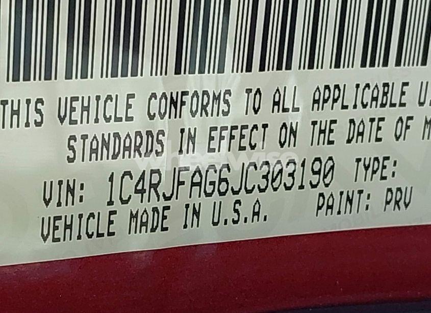 Photo 9 of 2018 Jeep Grand CHEROKEE ALTITUDE 4X4 (VIN 1C4RJFAG6JC303190)