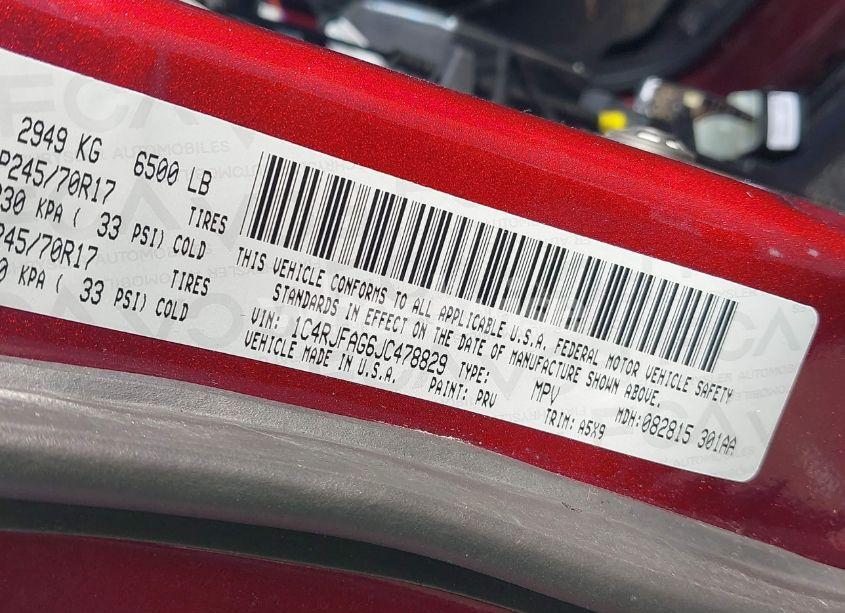 Photo 9 of 2018 Jeep Grand CHEROKEE LAREDO E 4X4 (VIN 1C4RJFAG6JC478829)