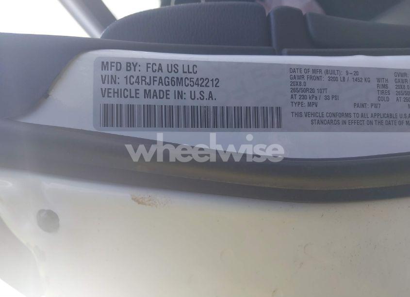 Photo 9 of 2021 Jeep Grand CHEROKEE LAREDO X 4X4 (VIN 1C4RJFAG6MC542212)