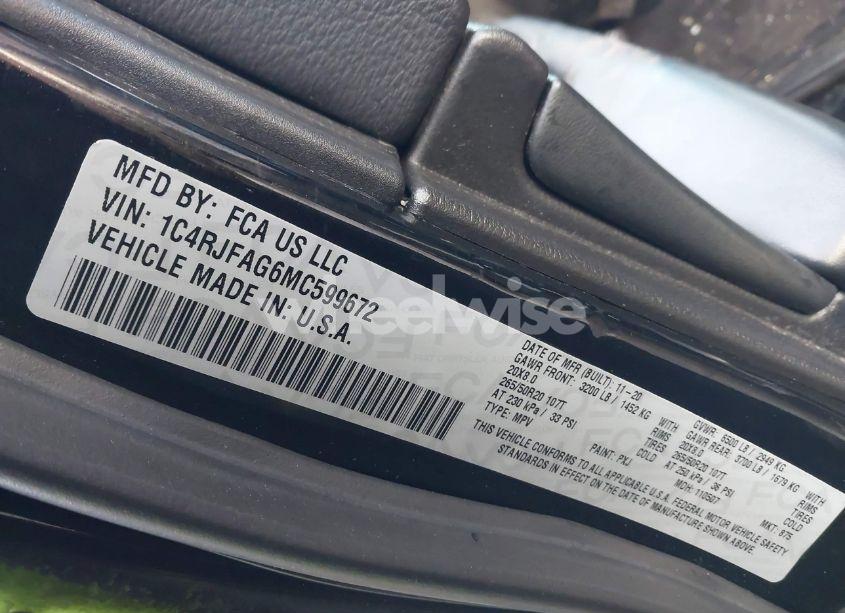 Photo 9 of 2021 Jeep Grand CHEROKEE LAREDO X 4X4 (VIN 1C4RJFAG6MC599672)