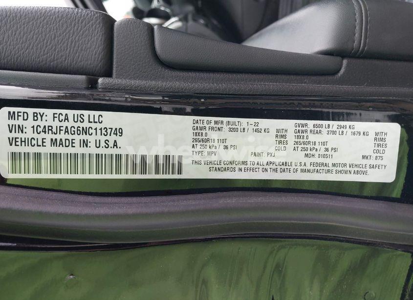 Photo 9 of 2022 Jeep Grand CHEROKEE WK LAREDO E 4X4 (VIN 1C4RJFAG6NC113749)