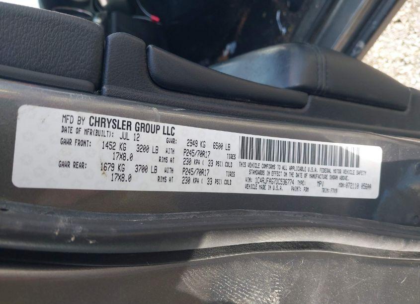 Photo 9 of 2013 Jeep Grand CHEROKEE LAREDO (VIN 1C4RJFAG7DC536774)