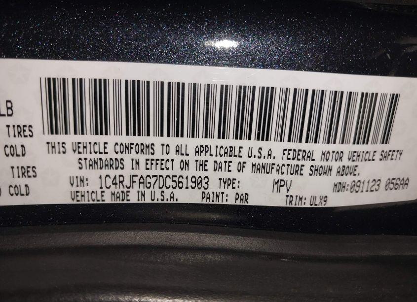 Photo 9 of 2013 Jeep Grand CHEROKEE LAREDO ALTITUDE (VIN 1C4RJFAG7DC561903)