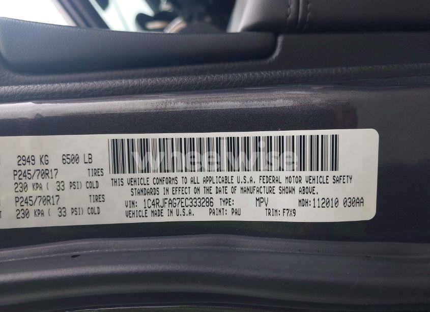 Photo 9 of 2014 Jeep Grand CHEROKEE LAREDO (VIN 1C4RJFAG7EC333286)