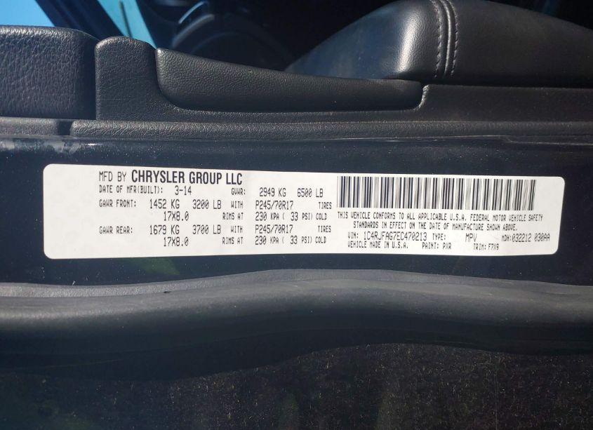 Photo 8 of 2014 Jeep Grand CHEROKEE LAREDO (VIN 1C4RJFAG7EC470213)