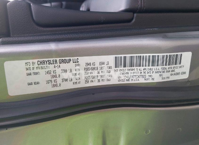 Photo 9 of 2014 Jeep Grand CHEROKEE LAREDO (VIN 1C4RJFAG7EC477923)