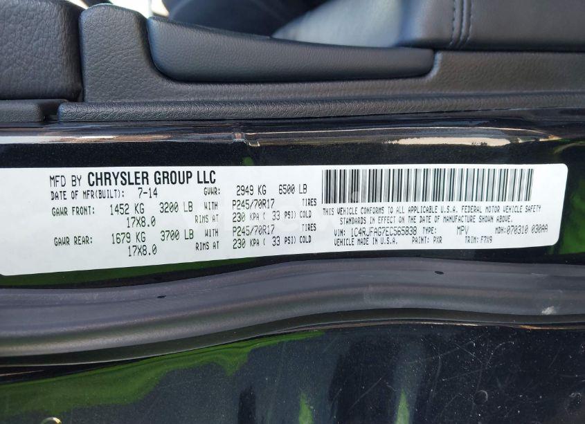 Photo 9 of 2014 Jeep Grand CHEROKEE LAREDO (VIN 1C4RJFAG7EC565838)