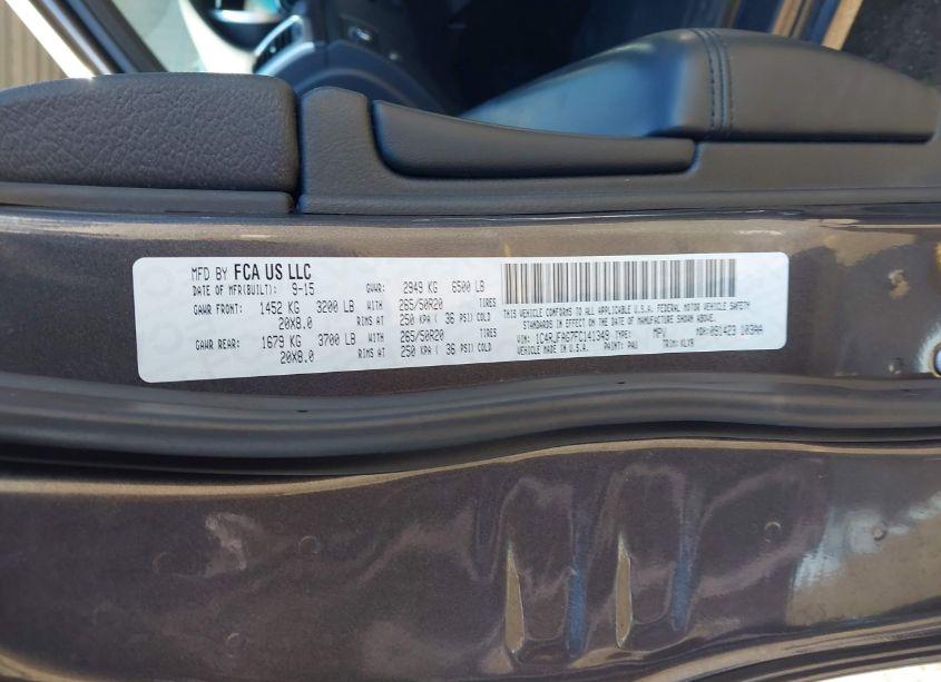 Photo 9 of 2015 Jeep Grand CHEROKEE ALTITUDE (VIN 1C4RJFAG7FC141349)