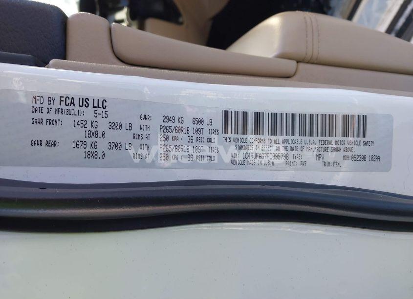 Photo 9 of 2015 Jeep Grand CHEROKEE LAREDO (VIN 1C4RJFAG7FC895738)