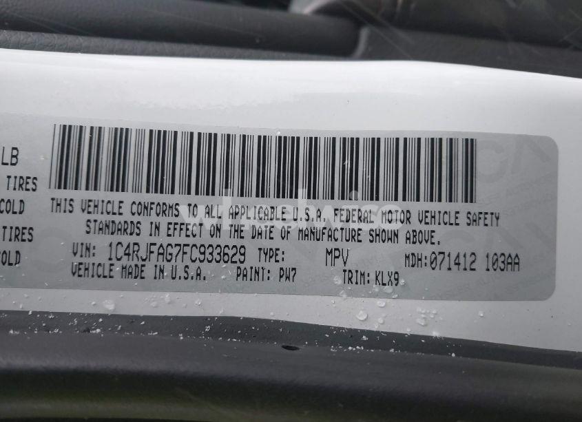 Photo 9 of 2015 Jeep Grand CHEROKEE ALTITUDE (VIN 1C4RJFAG7FC933629)