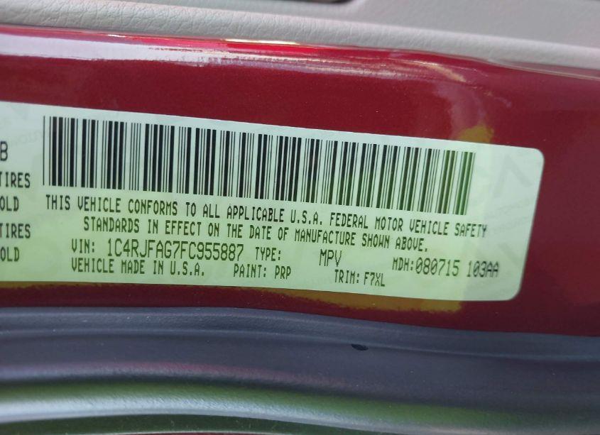 Photo 9 of 2015 Jeep Grand CHEROKEE LAREDO (VIN 1C4RJFAG7FC955887)