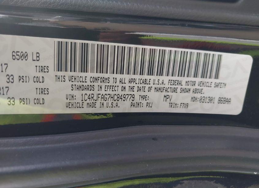 Photo 9 of 2017 Jeep Grand CHEROKEE LAREDO 4X4 (VIN 1C4RJFAG7HC849779)