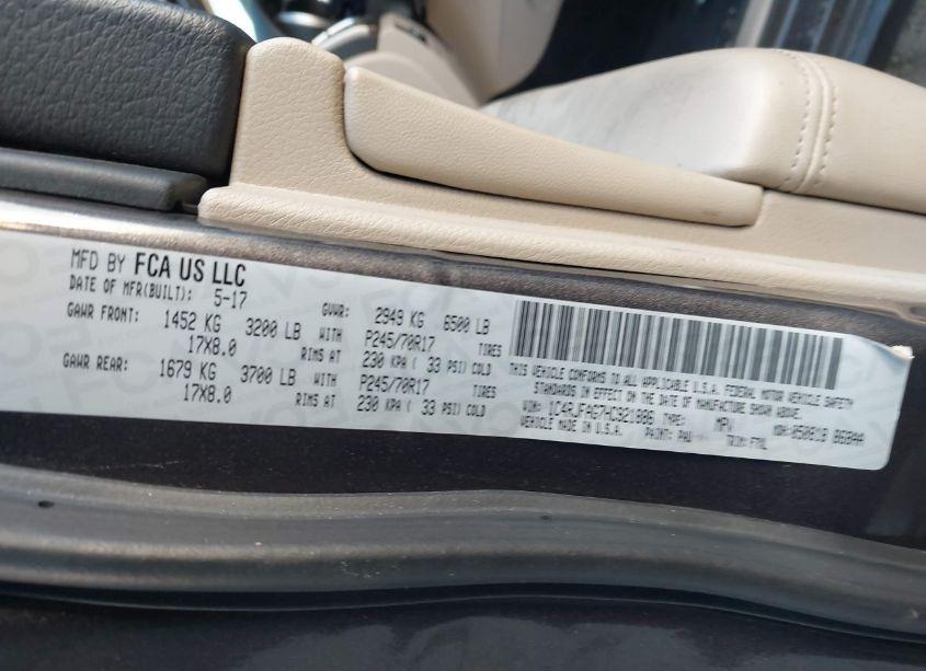 Photo 9 of 2017 Jeep Grand CHEROKEE LAREDO 4X4 (VIN 1C4RJFAG7HC921886)