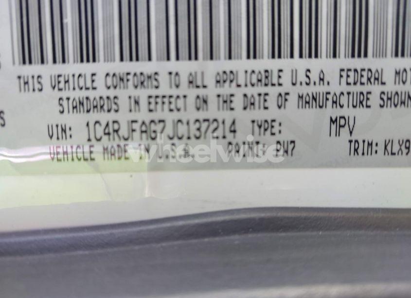 Photo 9 of 2018 Jeep Grand CHEROKEE ALTITUDE 4X4 (VIN 1C4RJFAG7JC137214)