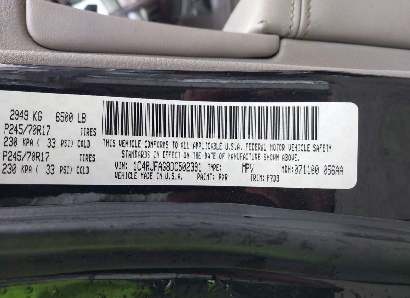 Photo 9 of 2013 Jeep Grand CHEROKEE LAREDO (VIN 1C4RJFAG8DC502391)