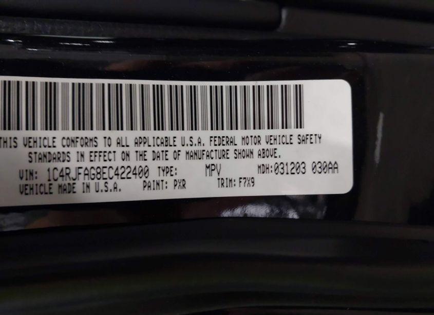 Photo 9 of 2014 Jeep Grand CHEROKEE LAREDO (VIN 1C4RJFAG8EC422400)