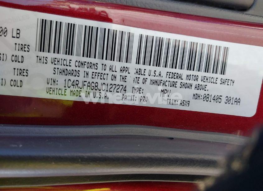 Photo 9 of 2018 Jeep Grand CHEROKEE LAREDO E 4X4 (VIN 1C4RJFAG8JC127274)