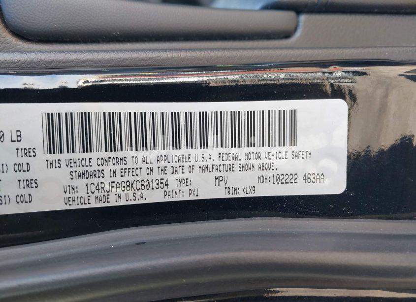 Photo 9 of 2019 Jeep Grand CHEROKEE ALTITUDE 4X4 (VIN 1C4RJFAG8KC601354)