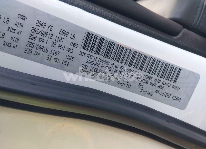 Photo 9 of 2020 Jeep Grand CHEROKEE LAREDO E 4X4 (VIN 1C4RJFAG8LC251029)