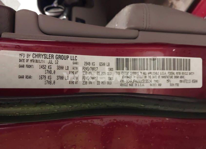 Photo 9 of 2013 Jeep Grand CHEROKEE LAREDO (VIN 1C4RJFAG9DC513514)