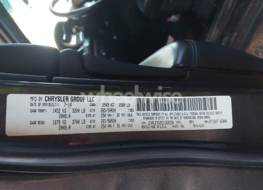 Photo 9 of 2014 Jeep Grand CHEROKEE ALTITUDE (VIN 1C4RJFAG9EC569230)