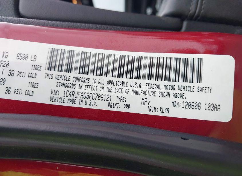 Photo 9 of 2015 Jeep Grand CHEROKEE ALTITUDE (VIN 1C4RJFAG9FC706121)