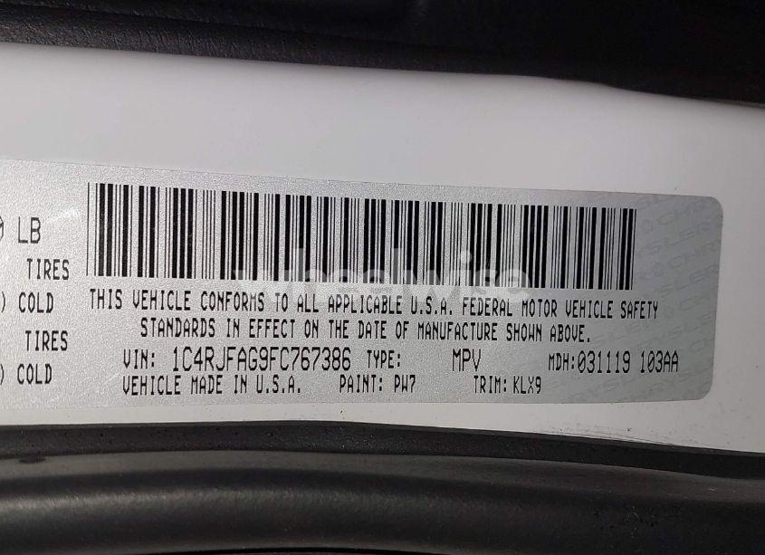 Photo 9 of 2015 Jeep Grand CHEROKEE ALTITUDE (VIN 1C4RJFAG9FC767386)
