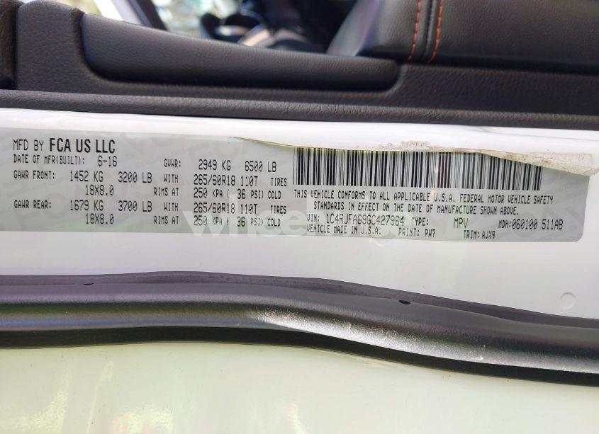 Photo 9 of 2016 Jeep Grand CHEROKEE 75TH ANNIVERSARY (VIN 1C4RJFAG9GC427964)