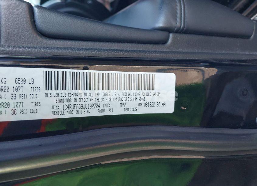 Photo 9 of 2018 Jeep Grand CHEROKEE ALTITUDE 4X4 (VIN 1C4RJFAG9JC102724)