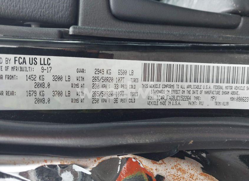 Photo 9 of 2018 Jeep Grand CHEROKEE ALTITUDE 4X4 (VIN 1C4RJFAG9JC152264)