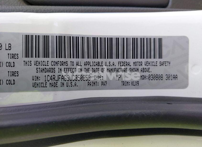 Photo 9 of 2018 Jeep Grand CHEROKEE ALTITUDE 4X4 (VIN 1C4RJFAG9JC350858)