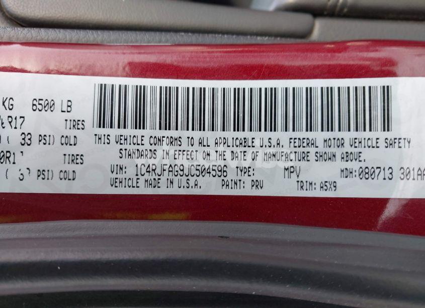 Photo 9 of 2018 Jeep Grand CHEROKEE LAREDO E 4X4 (VIN 1C4RJFAG9JC504596)