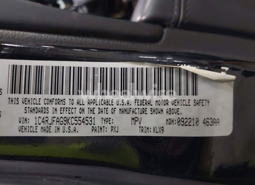 Photo 9 of 2019 Jeep Grand CHEROKEE ALTITUDE 4X4 (VIN 1C4RJFAG9KC554531)