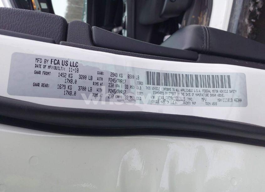 Photo 9 of 2019 Jeep Grand CHEROKEE LAREDO E 4X4 (VIN 1C4RJFAG9KC591515)