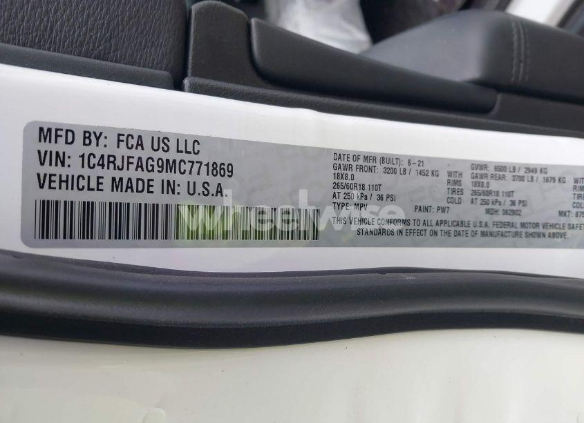 Photo 9 of 2021 Jeep Grand CHEROKEE LAREDO E 4X4 (VIN 1C4RJFAG9MC771869)