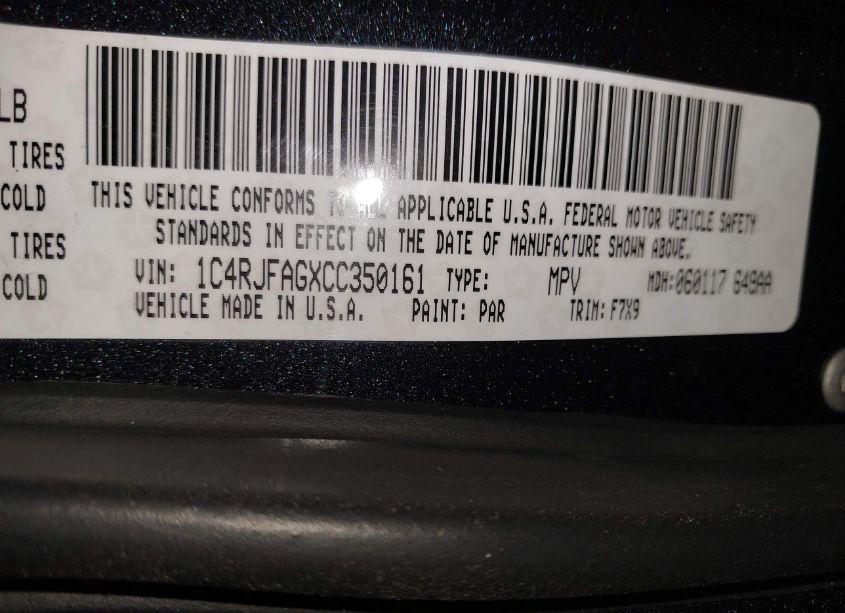 Photo 9 of 2012 Jeep Grand CHEROKEE LAREDO (VIN 1C4RJFAGXCC350161)