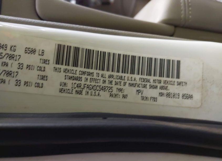 Photo 9 of 2013 Jeep Grand CHEROKEE LAREDO (VIN 1C4RJFAGXDC548725)