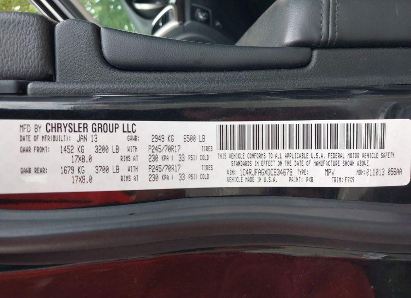 Photo 9 of 2013 Jeep Grand CHEROKEE LAREDO (VIN 1C4RJFAGXDC634679)