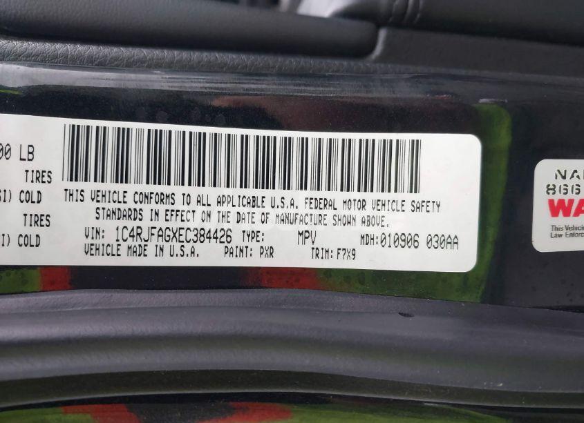 Photo 9 of 2014 Jeep Grand CHEROKEE LAREDO (VIN 1C4RJFAGXEC384426)